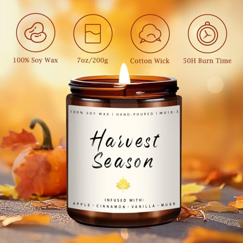 Auelife Fall Candle Set | 4 Pack Scented Candles for Home - Candle Gifts for Women Men, Soy Candles Home Scented | Autumn ...