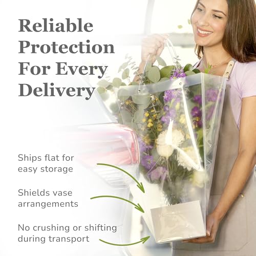 the florist Supply Flower Transportation Box - 25 Pack 6 x 6 x 4.1 Inch, Flower Boxes for Arrangements, Quick Pop & Lock S...
