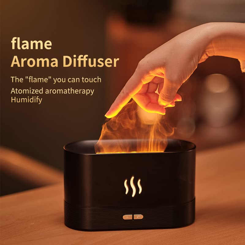 Colorful Flame Air Aroma Diffuser Humidifier, Upgraded 7 Flame Colors Noiseless Essential Oil Diffuser for Home,Office,Yog...