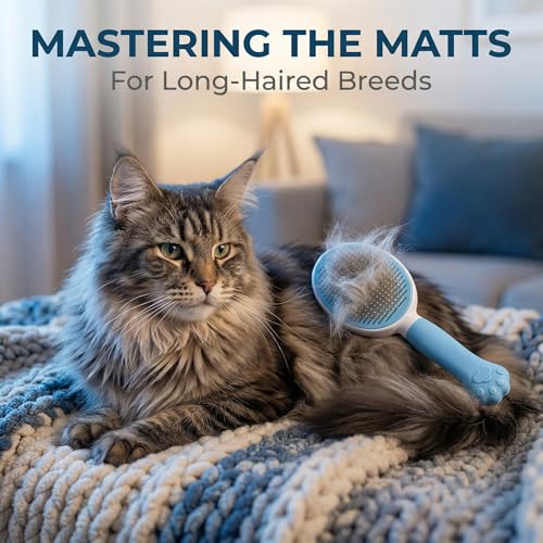 Cat Brush for Shedding for Indoor Cats & Dog Brush for Shedding - Perfect for Long & Short Haired Pets,Pet Brush for Dogs ...