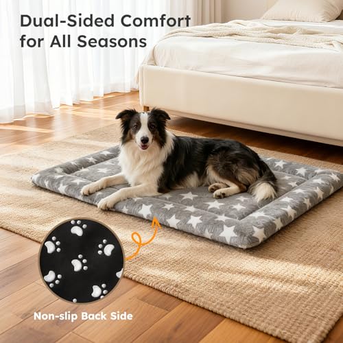 Dog Bed Mat, Dual-Sided Dog Crate Bed Mat - Ultra Soft & Machine Washable Kennel Pad for Cats and Extra Small Dogs, All-Se...