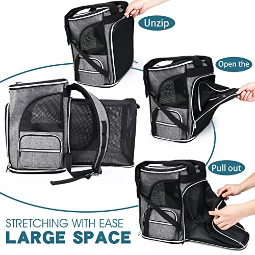 BAGLHER Expandable Pet Carrier Backpack，Pet Backpack for Small Cats Puppies Dogs Bunny, Airline-Approved Ventilate Backpac...