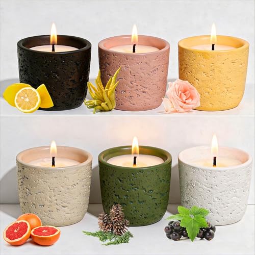 Viyffo 6 Pack Scented Candles, 2oz Mini Candles for Home Scented, Small Colorful Non Toxic Soy Candle Set with 6 Different...