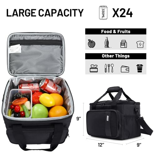 MIER Mens Lunchbox for Work Insulated 24 Cans/15L Large Lunch Bags Leakproof Adult Women Lunch Box Coolers for Travel Beac...