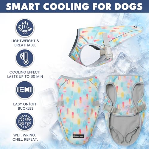 Spark Paws Dog Cooling Vest - SPF 50 UV Sun Protection - Summer Heat Relief Gear for Dogs, Lightweight, Evaporative Coolin...