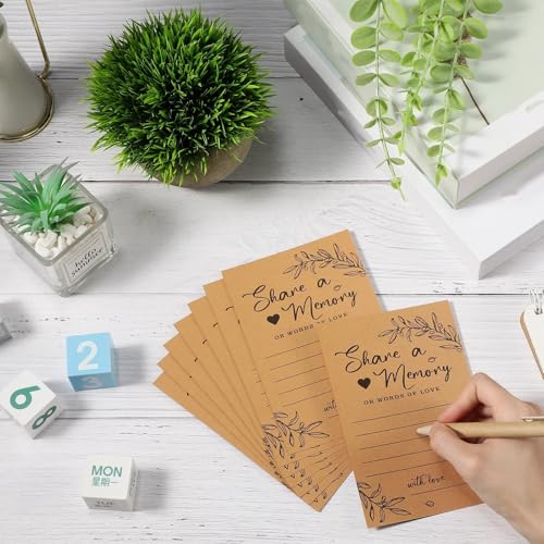 Pajean 50 Pcs Share a Memory Cards for Collections of Life, Memory Cards Box for Guest Ideas Funeral Graduation Wedding Br...