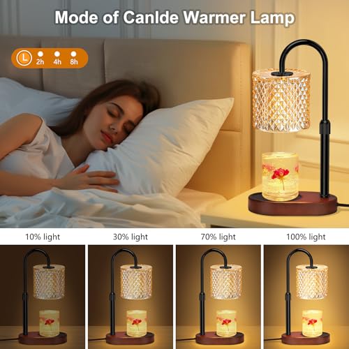 ZENLEA Candle Warmer Lamp with Timer, Wax Melt Warmer with Timer and Dimmer, Adjustable Height Lamp Candle Warmer for Jar ...