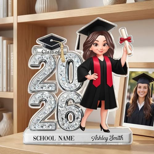 Love Signal Personalized Class Of 2026, 2027 Senior 2D Flat, Custom Acrylic Block Plaque, Graduation Gift For Seniors, Gra...