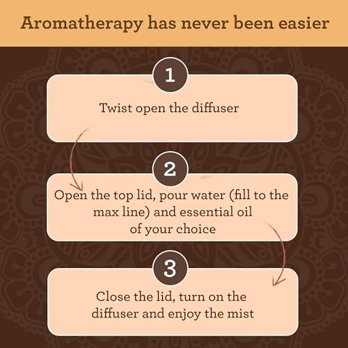 GuruNanda Calm Aura Essential Oil Diffuser, Sleek Modern Aromatherapy Diffuser with Turbo & Mist Modes, Auto Shut-Off Safe...