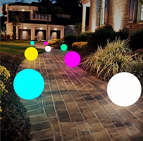 Hathdia 8-Inch LED Ball Light, Multi-Color Rechargeable Night Lights Waterproof Dimmable Mood Lamp with Remote for Home Ga...