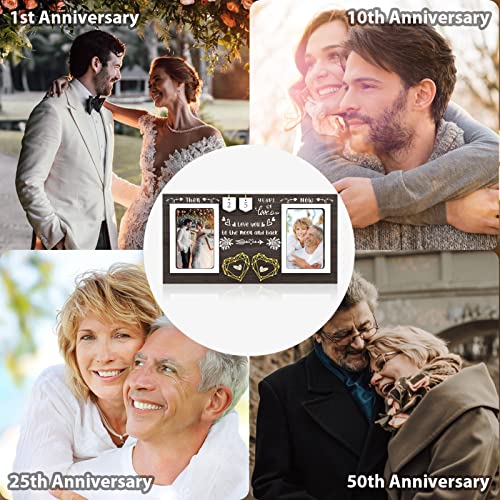 ZCPTZ Then & Now Anniversary Picture Frame - 1-99 Years Anniversary Wedding Gift for Couple, Engagement Bridal Shower Gift...