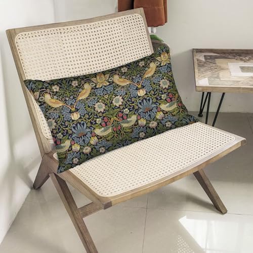 Jecuwo Floral Pillow Covers 12x20 Inch Set of 2, Sage Green Flower Bird Outdoor Decorative Throw Pillowcase William Morris...