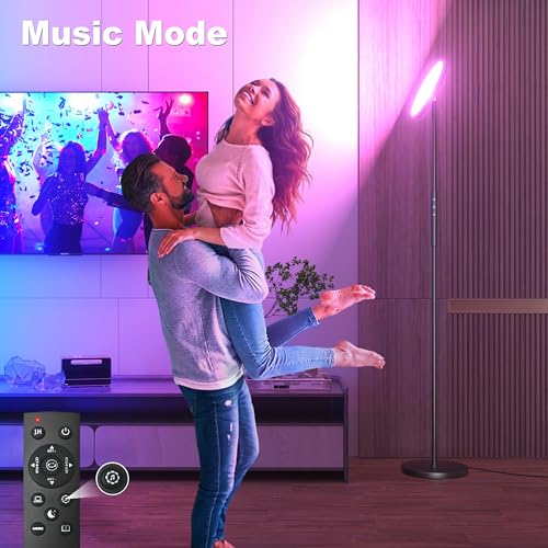 Yikuneng RGB Torchiere Floor Lamps for Living Room, 3600LM 36W Bright LED Standing Lamp with Remote, Modern Color Changing...