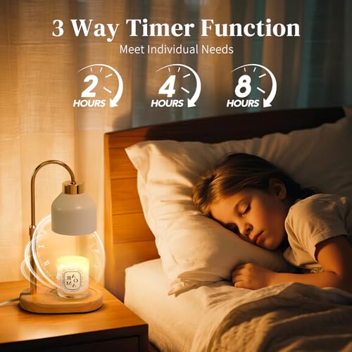 Seniny Electric Candle Warmer Lamp with Timer Dimmable, Adjustable Height Lamp Candle Warmer for Jar Candles, Home Decor W...