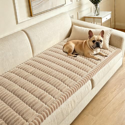 Couch Cover for Dogs Washable,Non Slip Fuzzy Durable Couch Covers for 3 Cushion Sofa Pet Friendly Sofa Cover Dog Thick Sof...