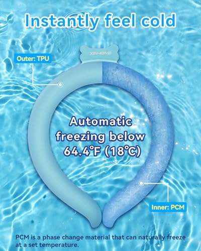 Neck Cooling Tube Wraps Ice Ring Neck Cooler Personal Ice Pack Wrap for Hot Weather Gel Reusable Wearable Gel Cooling for ...