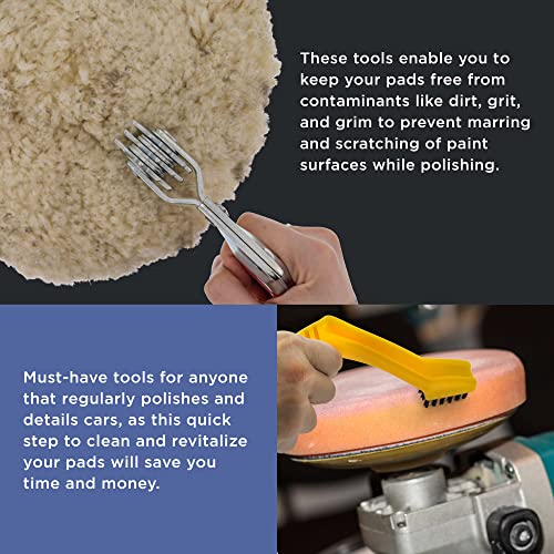 TCP Global Polishing and Buffing Pad Cleaning Spur Tool and Foam Pad Conditioning Brush - Clean Recondition Polisher Buffe...