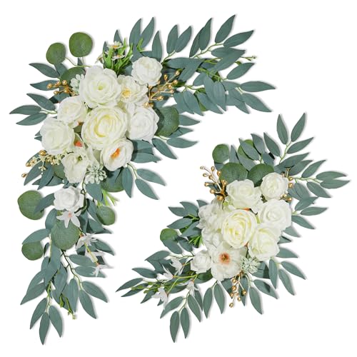 NKLTD Wedding Arch Flowers (2pack),Flower Arch Stand,Flower Garland,for Wedding Outdoor Decorations Floral swags and Garla...