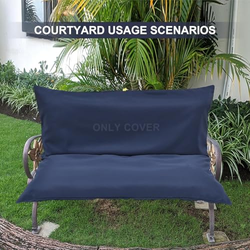 Three Seat Swing Replacement Cushions Only Cover, Anti-Slip Tie Rope Design Bench Cushions Cover for Outdoor Furniture, Zi...