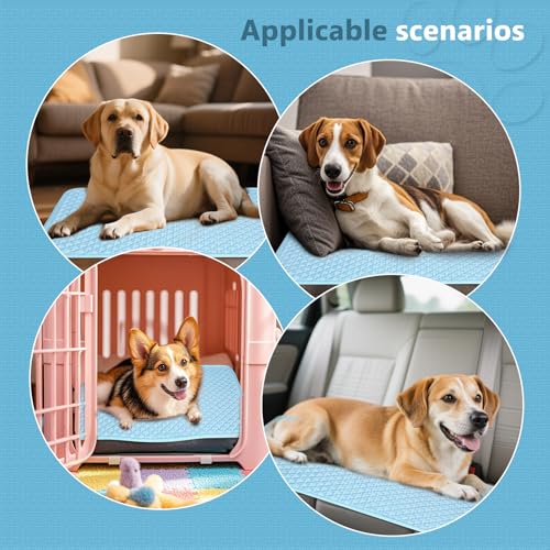 SOMOYA Dogs Cooling Mat (Q-Max>0.45) Upgrade Cooling Pad Non-Slip DOD Bed Mats Blanket Sleeping Kennel Mat,Washable Ice Si...
