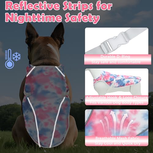 UNIPUP Dog Cooling Vest – Harness Cooler Jacket for Large Dogs, Reflective Strips & UV Protection for Beach, Hiking, Campi...