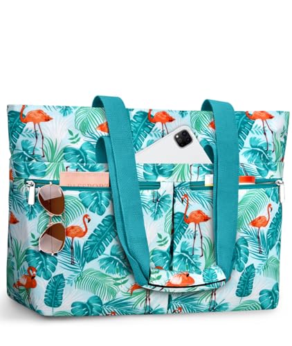 HUANLANG Large Beach Bags for Women Pool Bag with Zipper, Waterproof Sandproof Beach Tote Travel Bag with Wet Pocket | Wat...