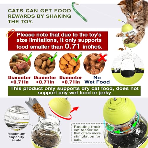 TLKNG Cat Toy for Indoor Cats Wobble Treat Dispenser Ball Kitten Food Dispenser & Puzzle Feeder Balls & Enrichment Toys & ...