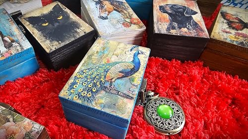 RK Collections Peacock Trinket Keepsake Box. Jewerly Box. Peacock Lovers Gift Idea for storing Necklace, Earrings, Trinket...