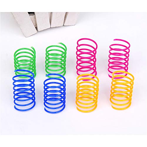 ISMARTEN Cat Spring Toy (60 Pack), Cat Kittens Toys Plastic Coil Spiral Springs for Swatting, Biting, Hunting, and Active ...