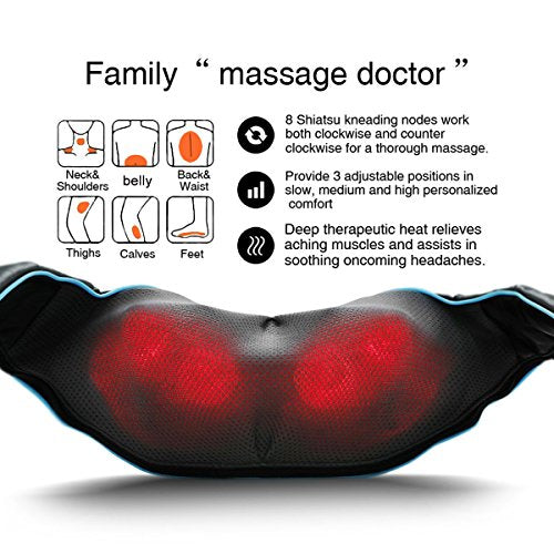 Mo Cuishle Mothers Day Gifts, Shiatsu Back Shoulder and Neck Massager with Heat, Electric Deep Tissue 4D Kneading Massage,...