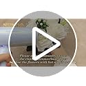 NUPTIO Artificial Flower Centrepieces for Tables - 10 Pcs Navy Blue & White Fake Flowers Roses Balls 9.5in Diameter - Silk...