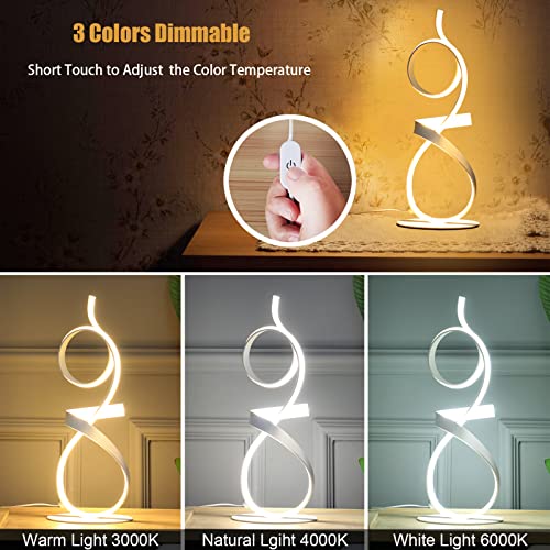 21.6 Inches Modern Knight Design Table Lamp with Remote Control, 3 Color Lighting Options, Dimmable Brightness Night Light...