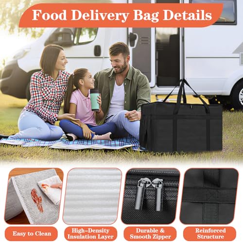 PEASUG XXXL Insulated Bags for Food Delivery with Removable Hard Bottom,Pizza Delivery Bags, Large Capacity Cooler Bag Kee...