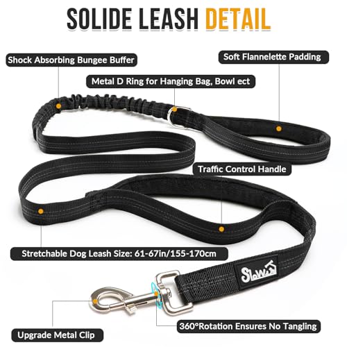 SlowTon No Pull Dog Harness - Heavy Duty Dog Harness and Leash Set for Medium Large Dogs, Reflective Tactical Harness with...