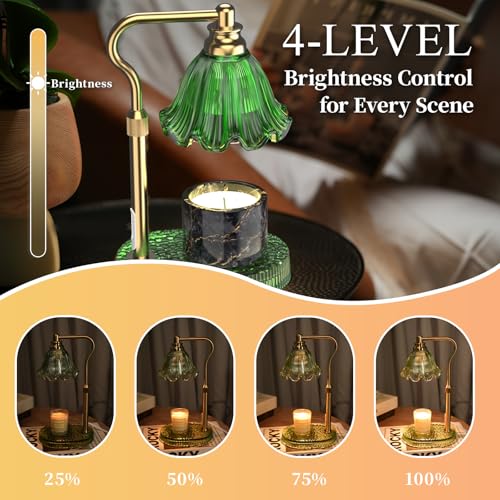 WYghyronic Candle Warmer Lamp with Adjustable Height - Flameless 4-Level Dimmable Wax Warmer, Timer Function & Stylish Des...