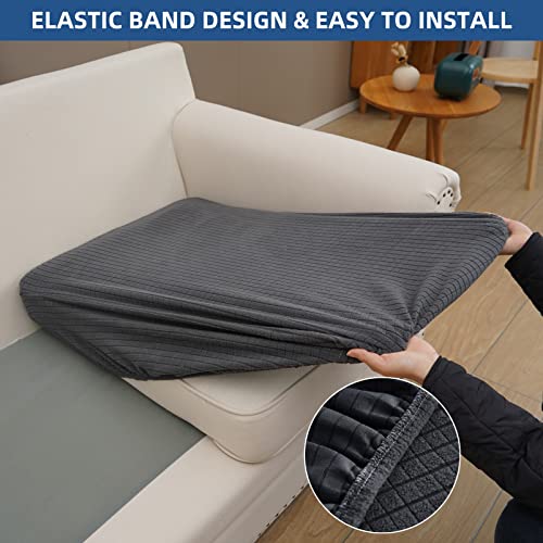 Eismodra Couch Cushion Covers Magic Stretch Sofa Slipcover for 3 Cushion Couch Dogs Pet L Shape 2 Seat Replacement Furnitu...