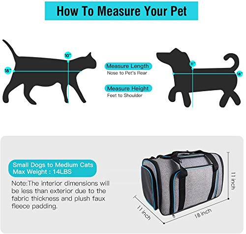 Siivton Airline Approved Pet Carrier, 4-Way Expandable Cat Dog Carrier for Under-Seat Travel, Soft-Sided Portable Pet Bag ...