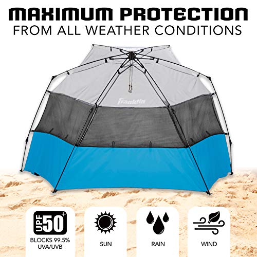 Franklin Sports Sideline Sunblocker Shelter - Easy Set Up - Portable and UPF 50+ Protected Design - Great for Beach and Sp...