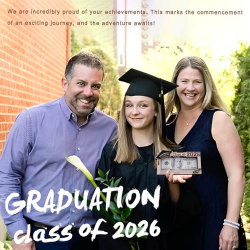 Graduation Gifts 2026 Money Holder, Wooden Graduation Money Cash Envelope Box for Class of 2026 Senior College University ...
