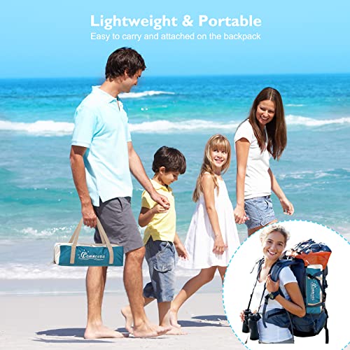 COMMOUDS Beach Tent Sun Shade for 3/4/6/8 Person, UPF 50+ Beach Sun Shelter Canopy Tent, Lightweight, Easy Set Up and Carry