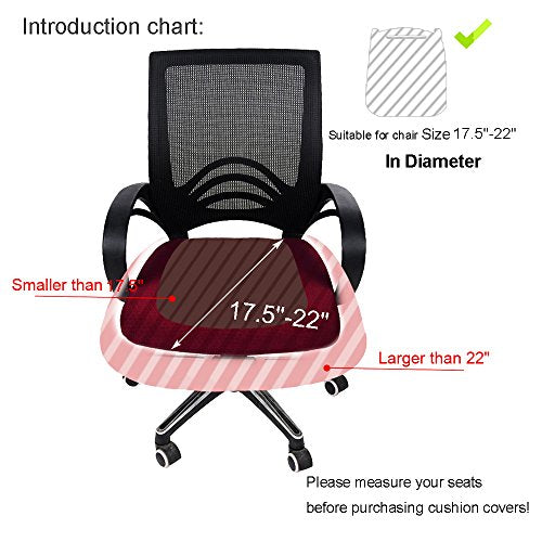 Smiry Stretch Jacquard Office Computer Chair Seat Covers, Removable Washable Anti-dust Desk Chair Seat Cushion Protectors...