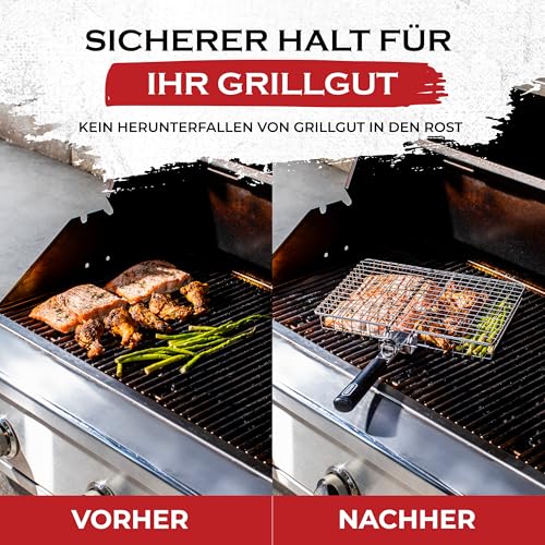 SHIZZO Grill Basket Set, Barbecue BBQ Grilling, Stainless Steel Folding Portable Outdoor Camping Rack for Fish, Shrimp, Ve...