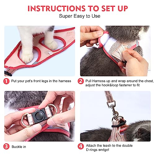 Betmaypet Cat Harness and Leash Set, Soft and Breathable Vest with Reflective Strip, Escape Proof Kitten Harness, Easy to ...