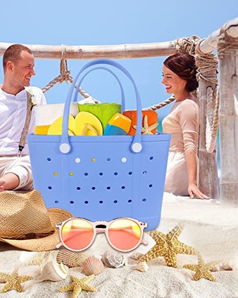 Uwyriwooq Beach Tote Bag for Women, Rubber Beach Bag Waterproof Sandproof, Extra Large EVA Tote Bag Boat Bag