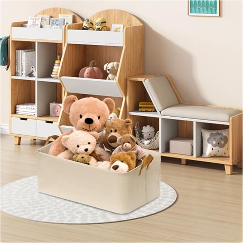 SNWDN 6 Pack Closet Cloth Storage Bins for Shelves, Medium Storage Baskets for Shelves, Fabric Bins for Closet organizatio...