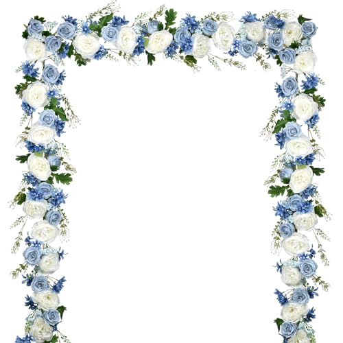 Lvydec 2 Pack Artificial Peony Flower Garland - 6ft Silk Peony Red Flower Garland Arch Flower Vine for Wedding Party Table...