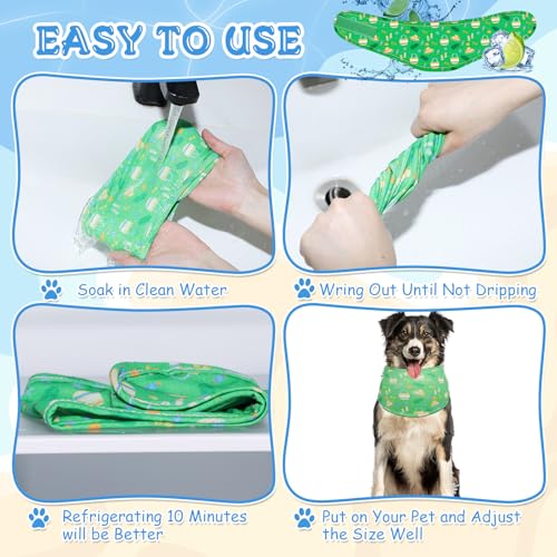 Dansydaisy 5 Dog Cooling Bandanas Dog Instant Cooling Neck Wraps Basic Collars Breathable Ice Scarf Pet Heat Relief Collar...
