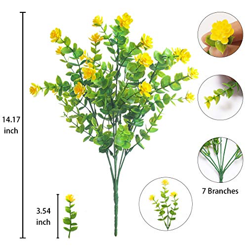 DRT DERUITAI Artificial Flowers Outdoor,UV Resistant Fake Flowers 20 Bundles Faux Outdoor Plants Plastic Flowers Greenery ...