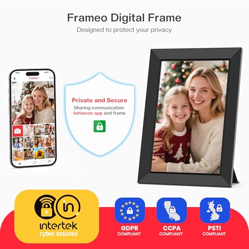 Frameo 10.1 Inch WiFi Digital Picture Frame, Smart Cloud Electronic Photo Frame with HD IPS Touch Screen Slideshow 32GB Me...