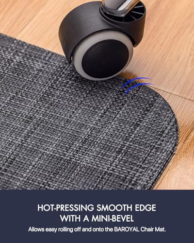 Baroyal Office Chair Mat for Hardwood Floor Under Desk Computer Rolling Chair Mat for Wood/Tile Floor Non-Slip Heavy Duty ...